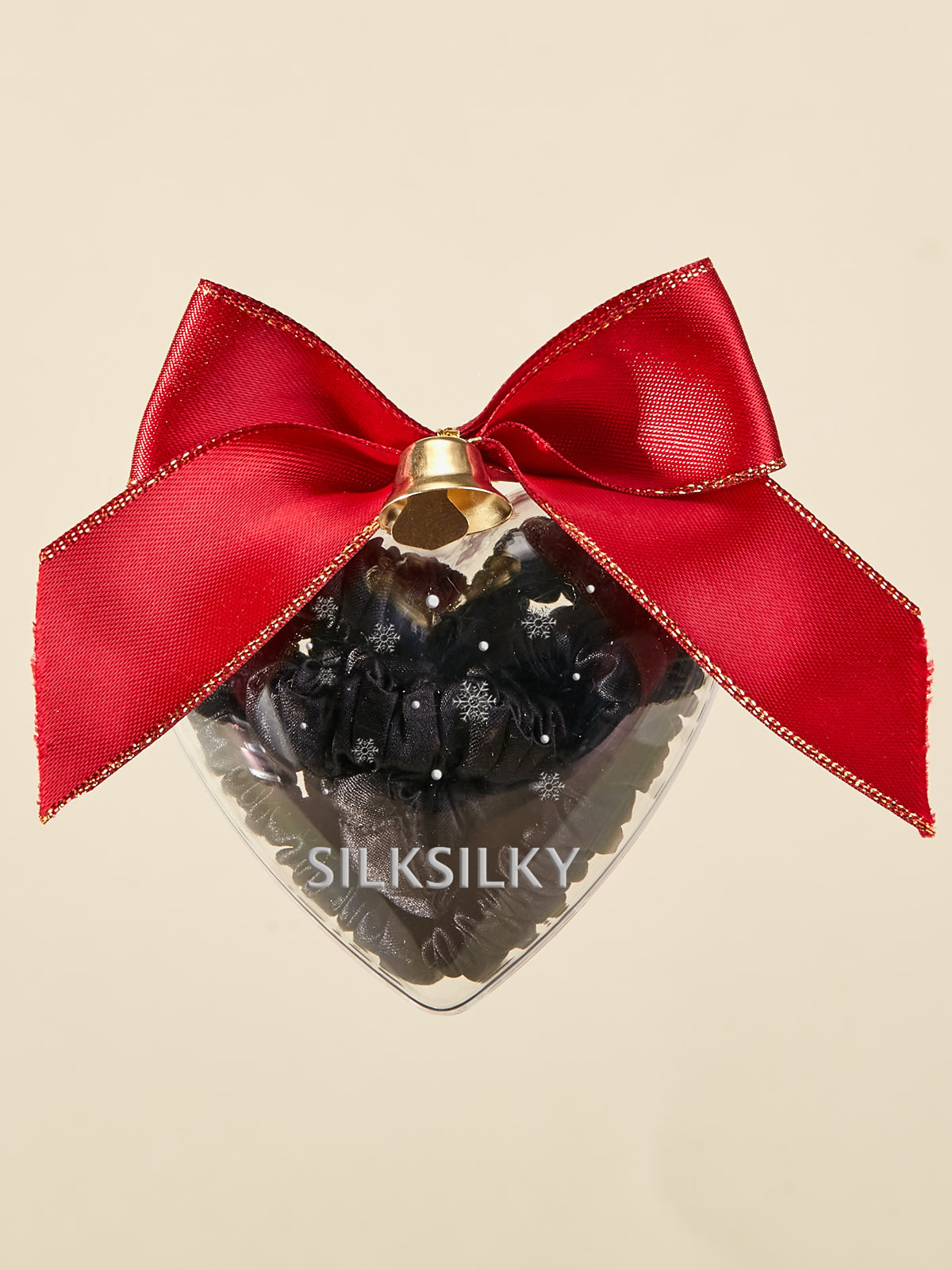 [Black] SilkSilky-CA Pure Silk Scrunchie 001