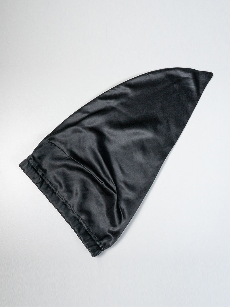 [Black] SilkSilky-CA Pure Silk Sleep Cap 005