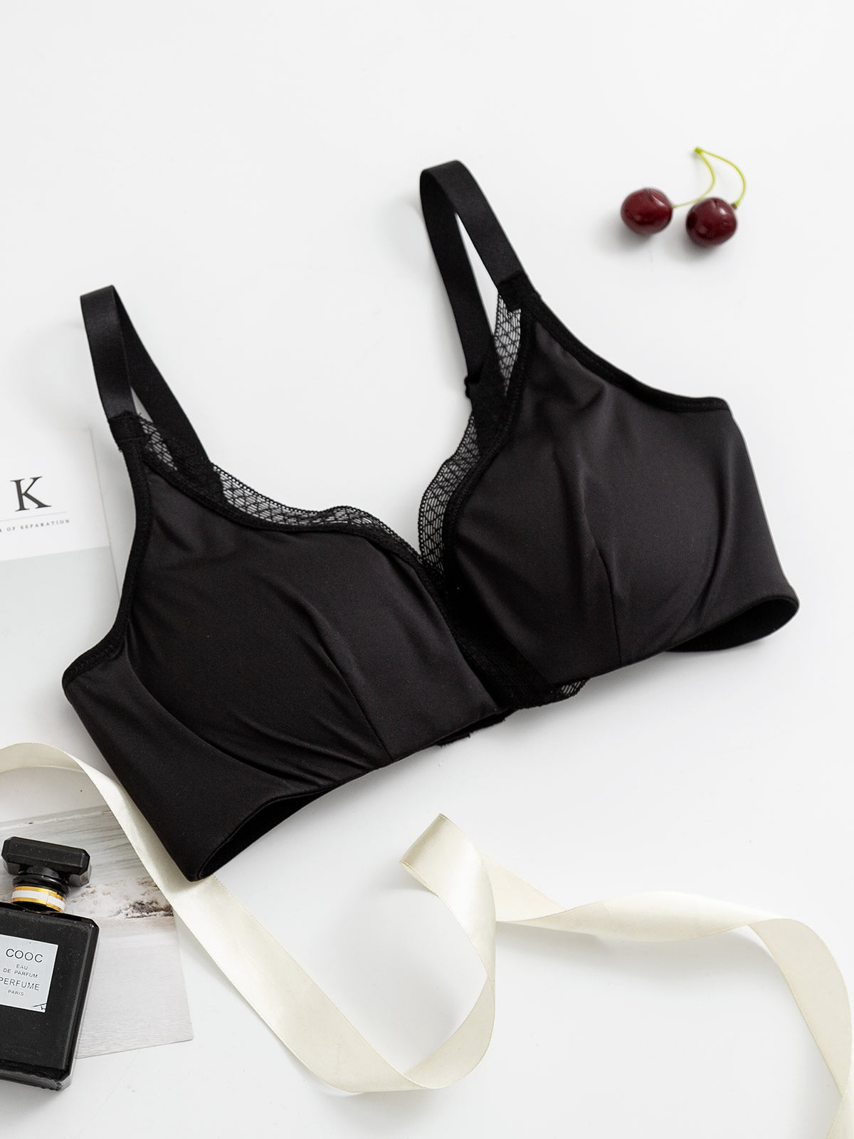 [Black] SilkSilky-CA Silk Knitted Bra 005