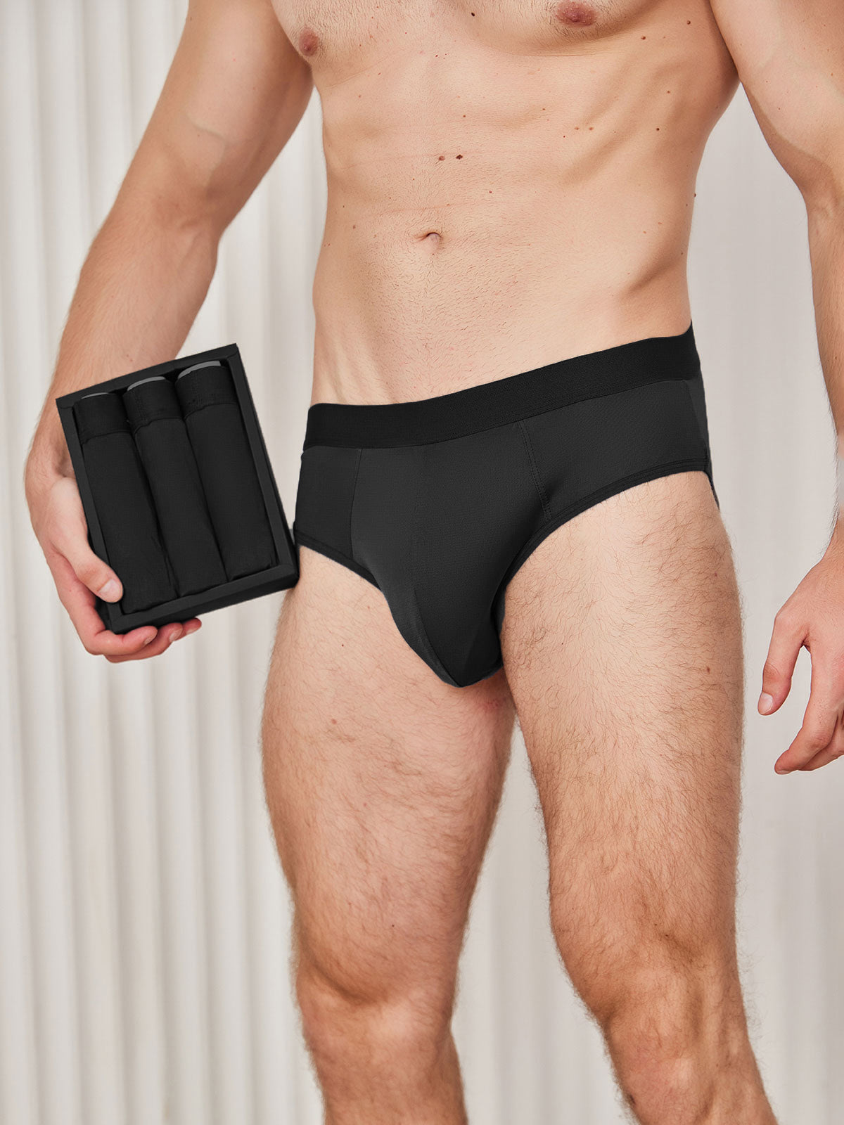 [Black] SilkSilky-CA Silk Knitted Mens Underwear 002