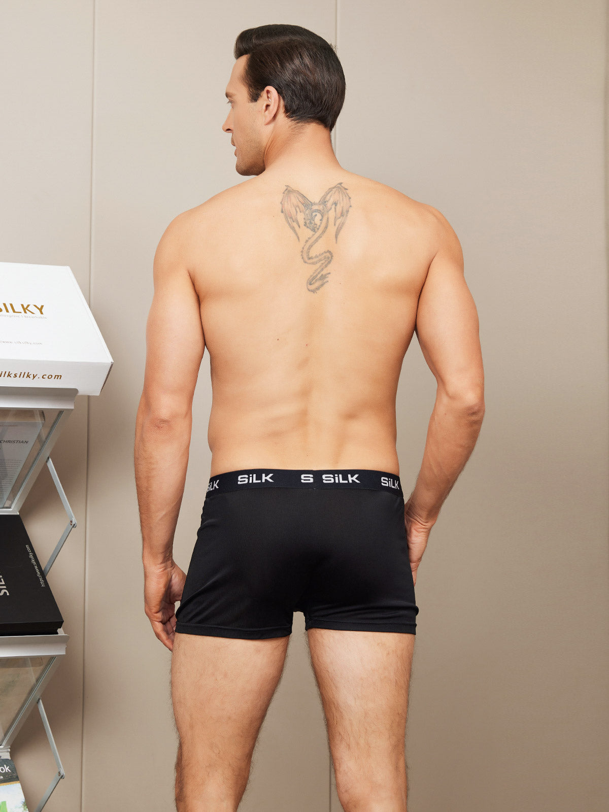 [Black] SilkSilky-CA Silk Knitted Mens Underwear 002