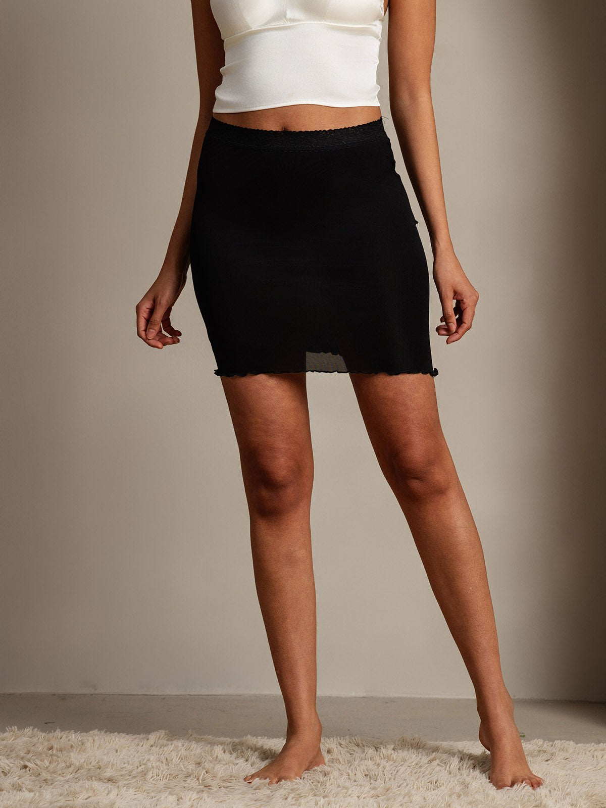 [Black] SilkSilky-CA Silk Skirt 001