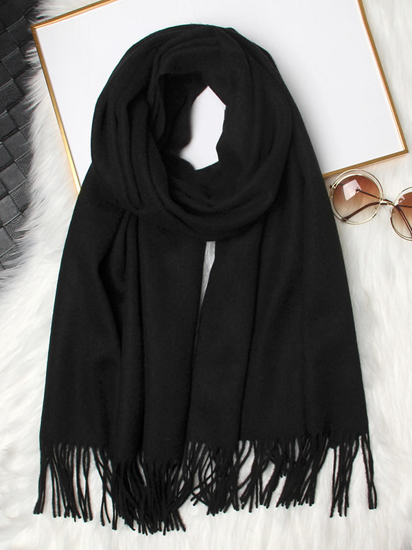 [Black] SilkSilky-CA Wool Scarf 005