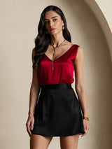 [Black] SilkSilky-CA 19Momme Silk Skirt 003