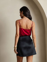 [Black] SilkSilky-CA Pure Silk Wrap Skirt 002