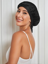 [Black] SilkSilky-CA Sleep Cap 002