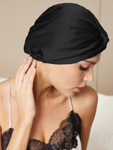[Black] SilkSilky-CA Sleep Cap 002