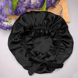 [Black] SilkSilky-CA Sleep Cap 006