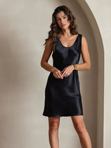 [Black] SilkSilky-CA Sleeveless Scoop Neck Dress 003