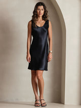 [Black] SilkSilky-CA Sleeveless Scoop Neck Dress 005