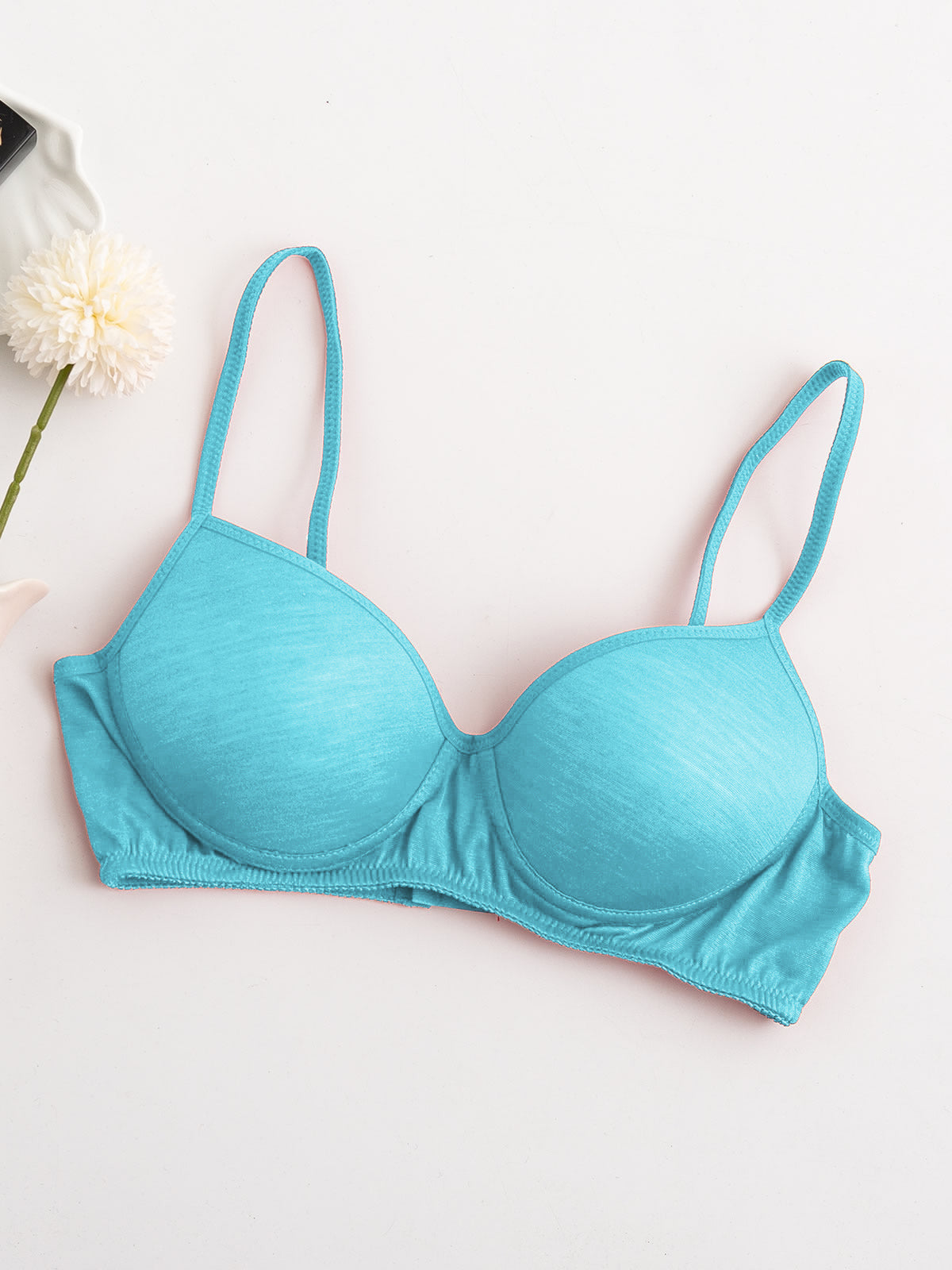 [Blue] SilkSilky-CA Silk Knitted Bra 005
