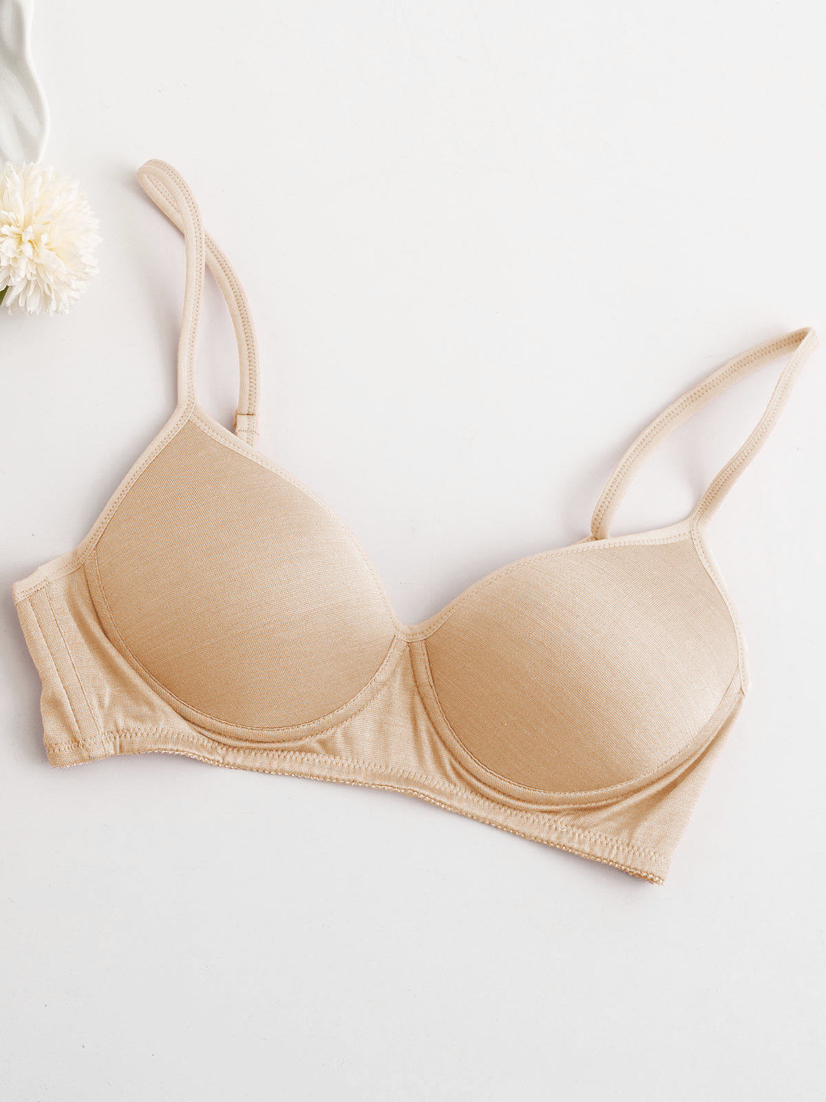 [Brown] SilkSilky-CA Silk Knitted Bra 005
