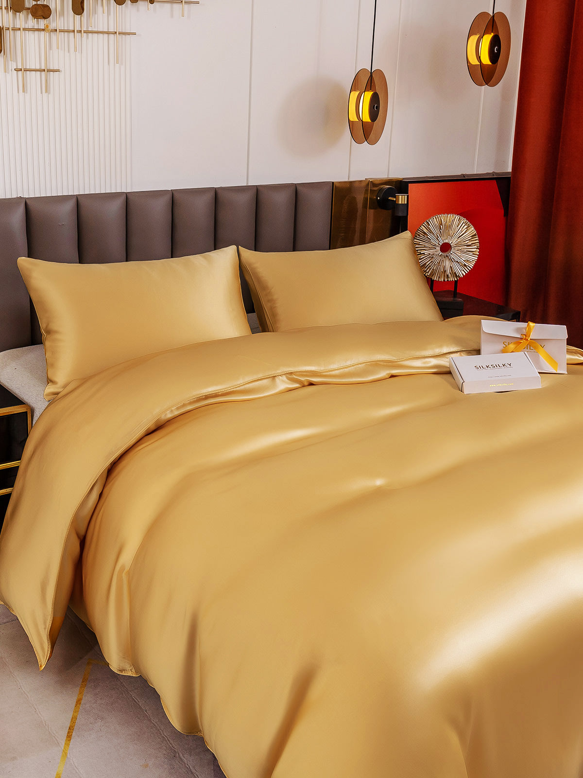 [Champagne] SilkSilky-CA 19Momme Pure Silk Bedding Set 003