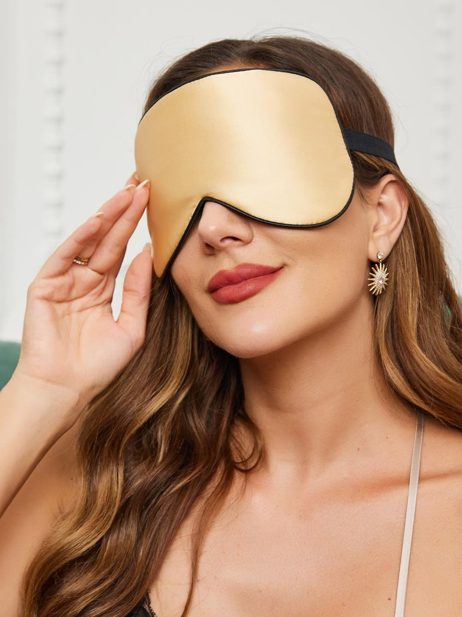 [Champagne] SilkSilky-CA 19Momme Pure Silk Eye Mask 001