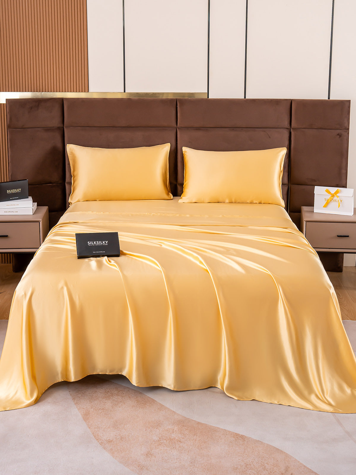 [Champagne] SilkSilky-CA 19Momme Pure Silk Sheet 002