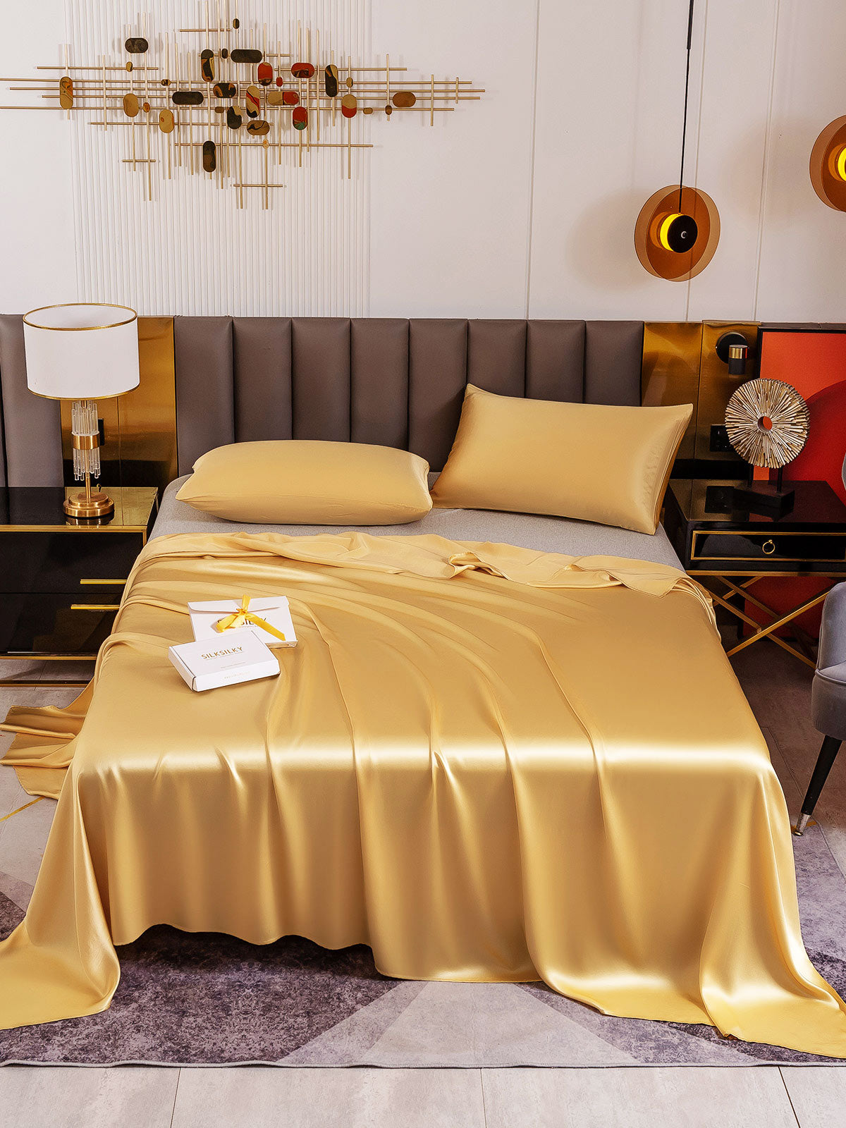 [Champagne] SilkSilky-CA 19Momme Pure Silk Sheet 002