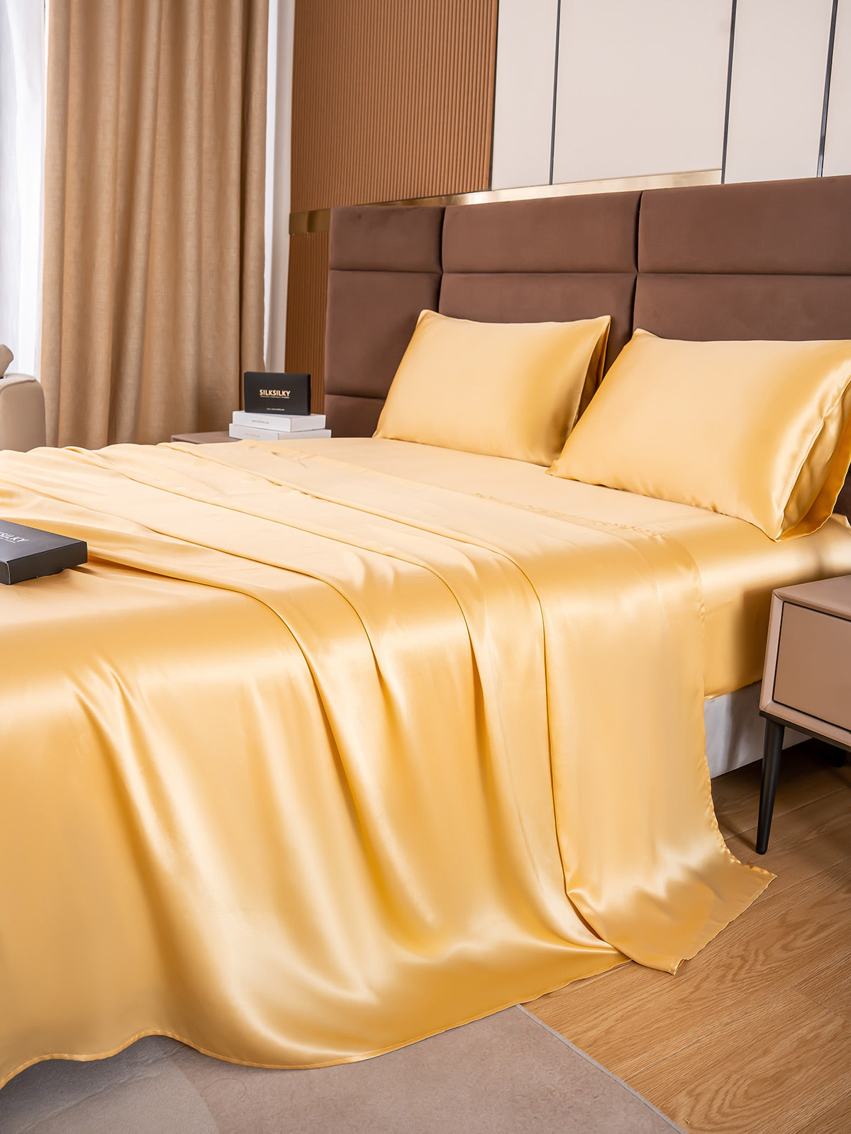 [Champagne] SilkSilky-CA 19Momme Pure Silk Sheet 003