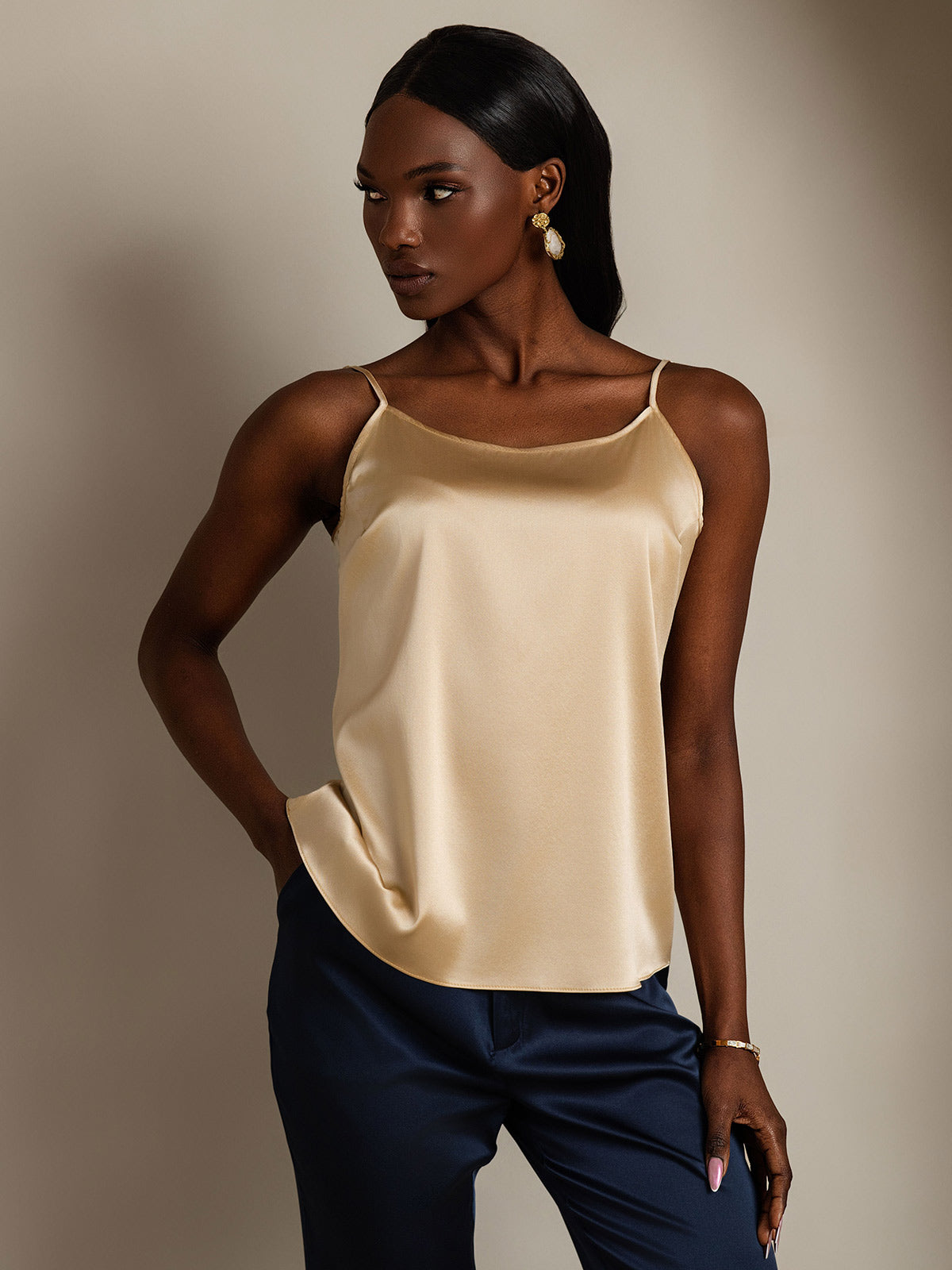 [Champagne] SilkSilky-CA 19Momme Silk Camisoles 001