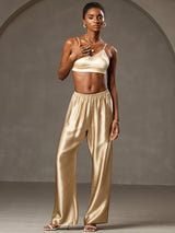 [Champagne] SilkSilky-CA 19Momme Silk Womens Pants 001,