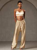 [Champagne] SilkSilky-CA 19Momme Silk Womens Pants 003,