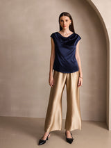 [Champagne] SilkSilky-CA 19Momme Silk Womens Pants 008,