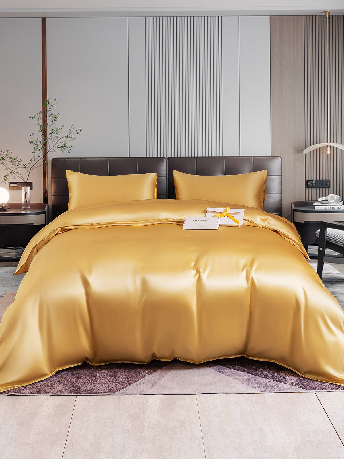 [Champagne] SilkSilky-CA 22Momme Pure Silk Bedding Set 002