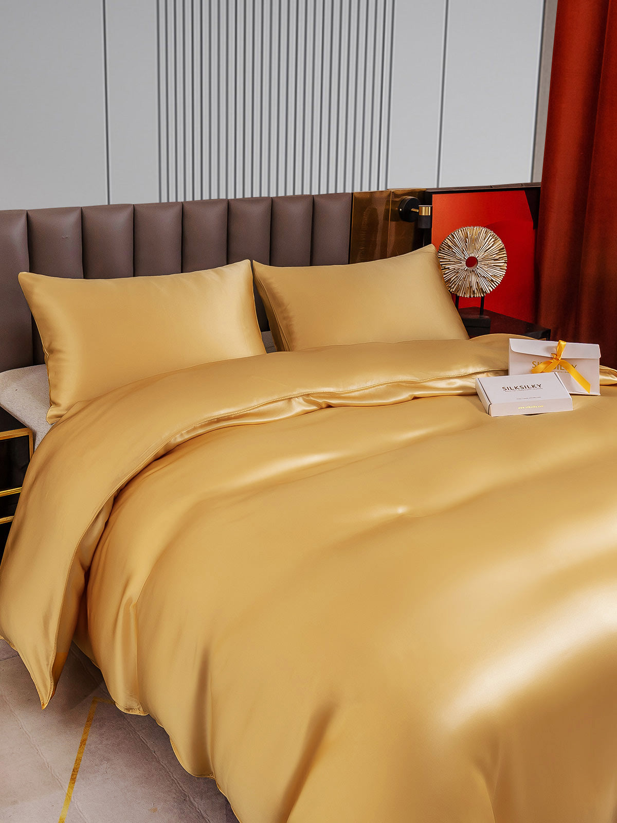 [Champagne] SilkSilky-CA 22Momme Pure Silk Bedding Set 004