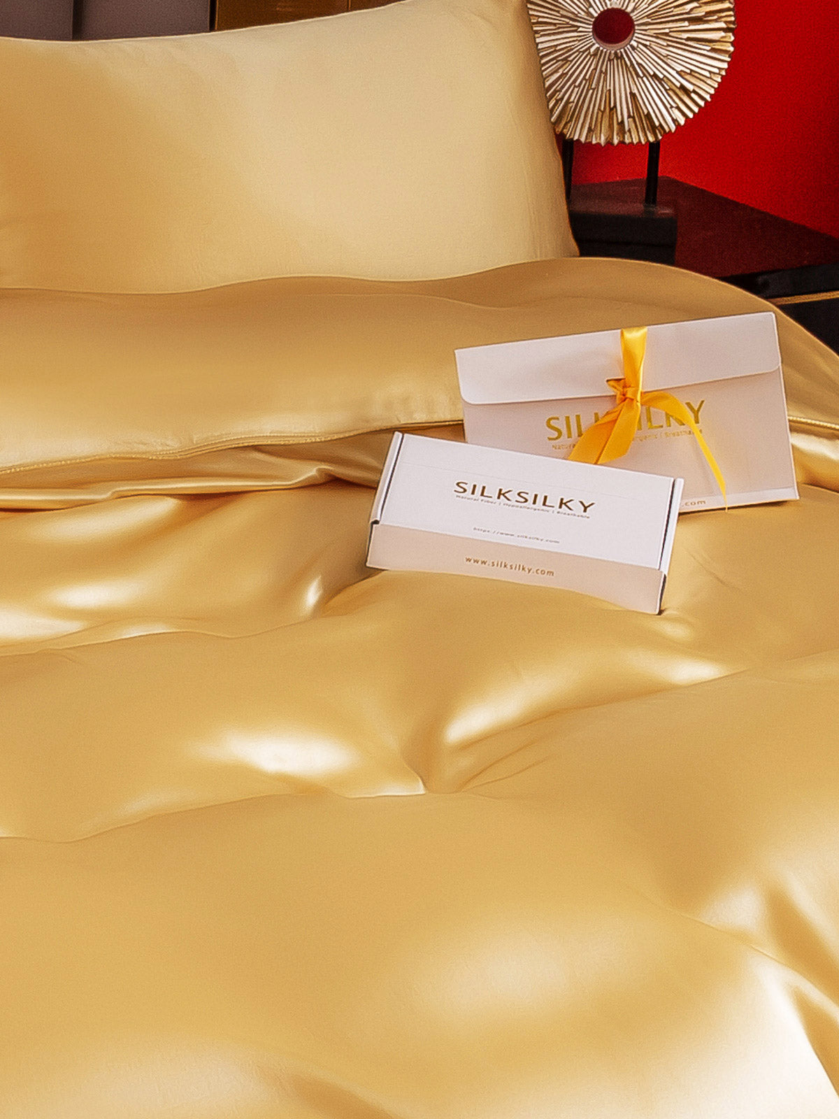 [Champagne] SilkSilky-CA 22Momme Pure Silk Bedding Set 005