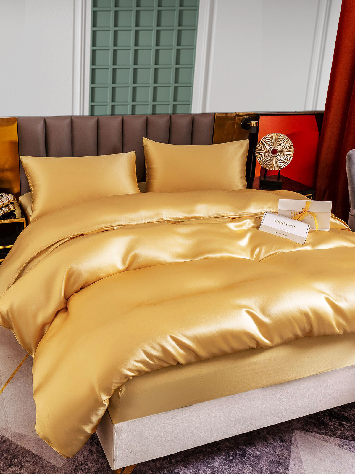 [Champagne] SilkSilky-CA 25Momme Pure Silk Bedding Set 003