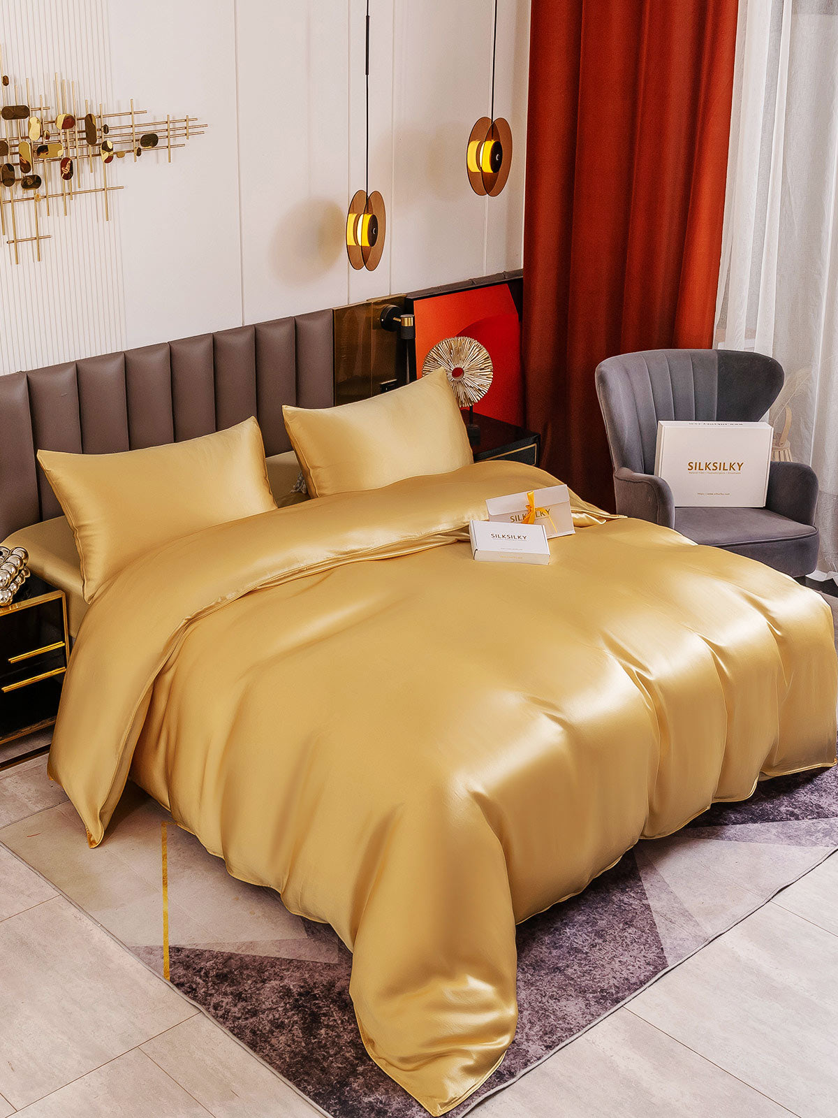 [Champagne] SilkSilky-CA 25Momme Pure Silk Duvet Cover 002