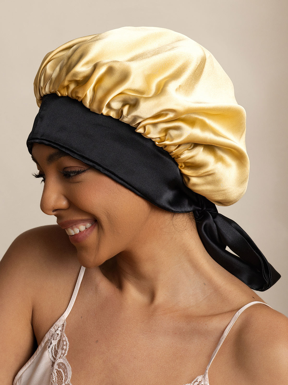 [Champagne] SilkSilky-CA Pure Silk Sleep Cap 005