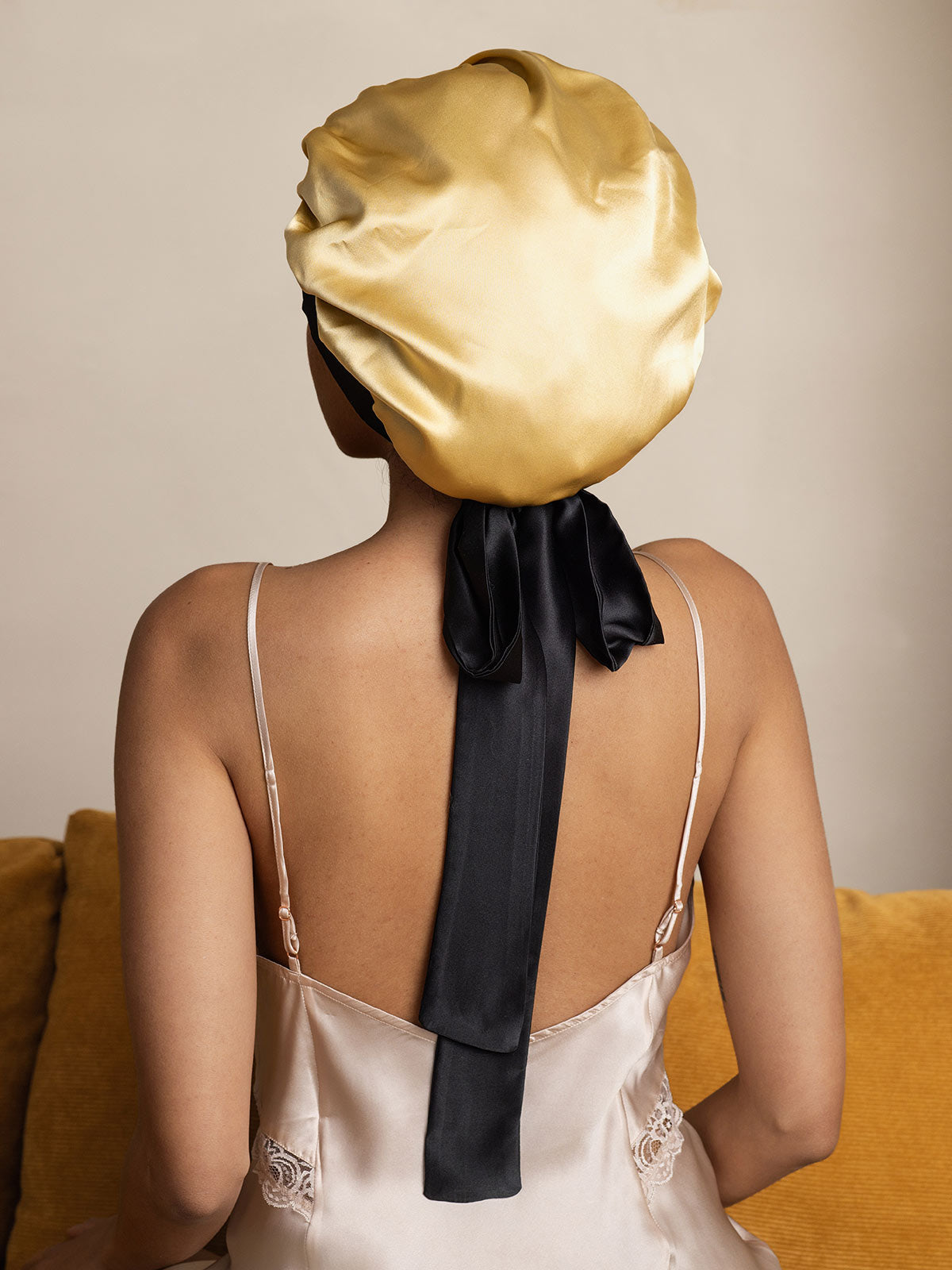 [Champagne] SilkSilky-CA Pure Silk Sleep Cap 007