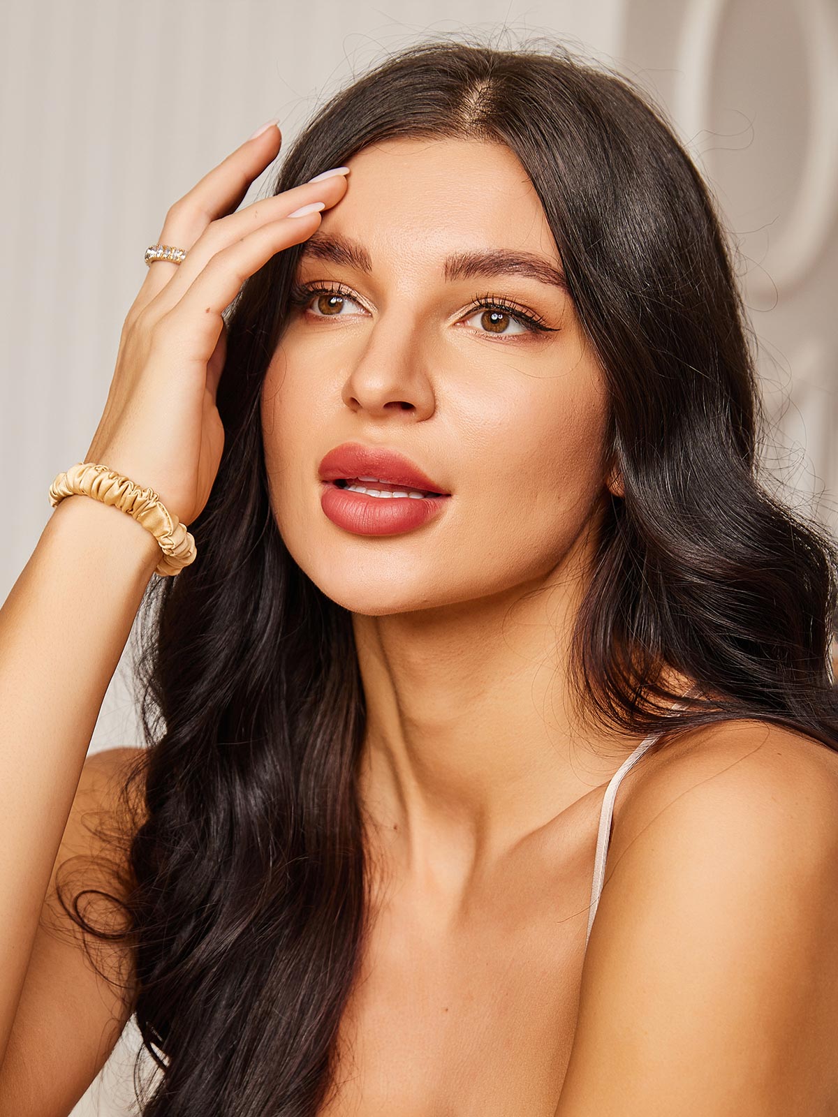 [Champagne] SilkSilky-CA 19Momme Scrunchie 002