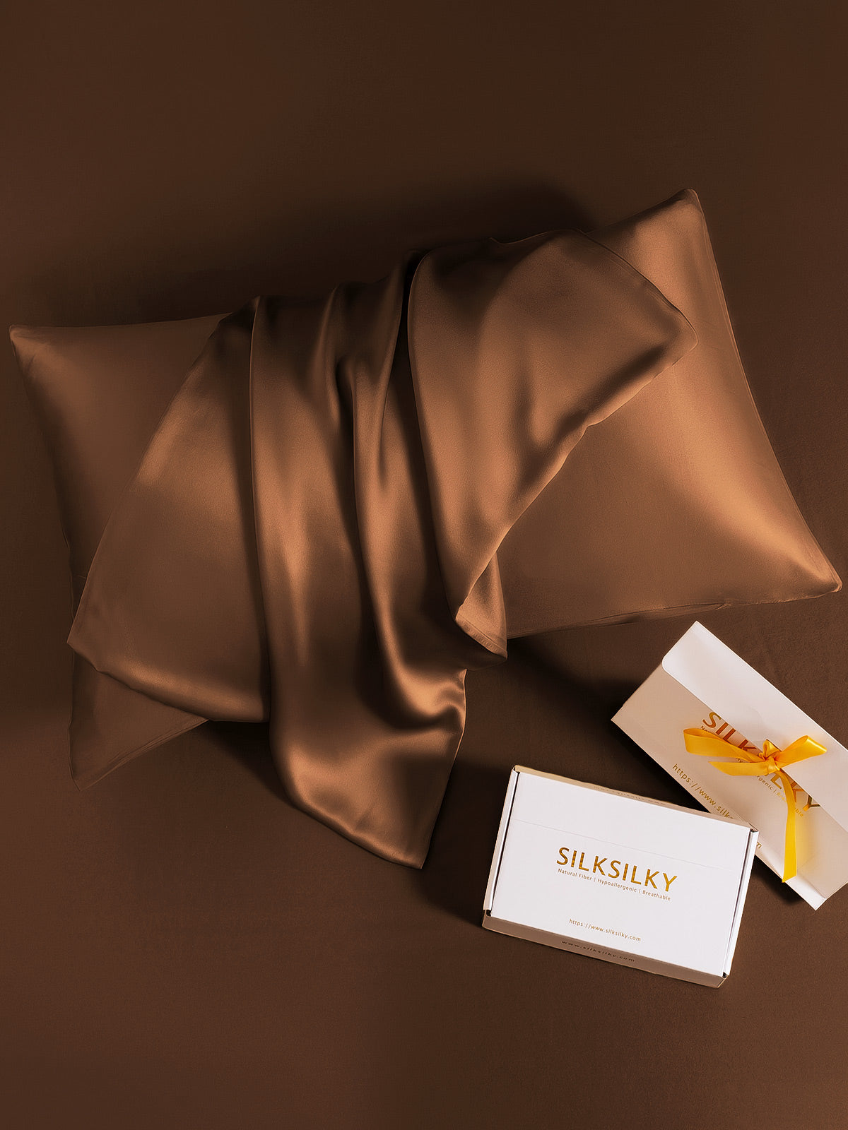 [Coffee] SilkSilky-CA 19Momme Pure Silk Pillowcase 006