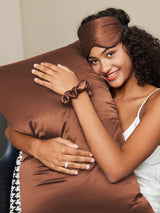 [Coffee] SilkSilky-CA 19Momme Pure Silk Pillowcase Set 001