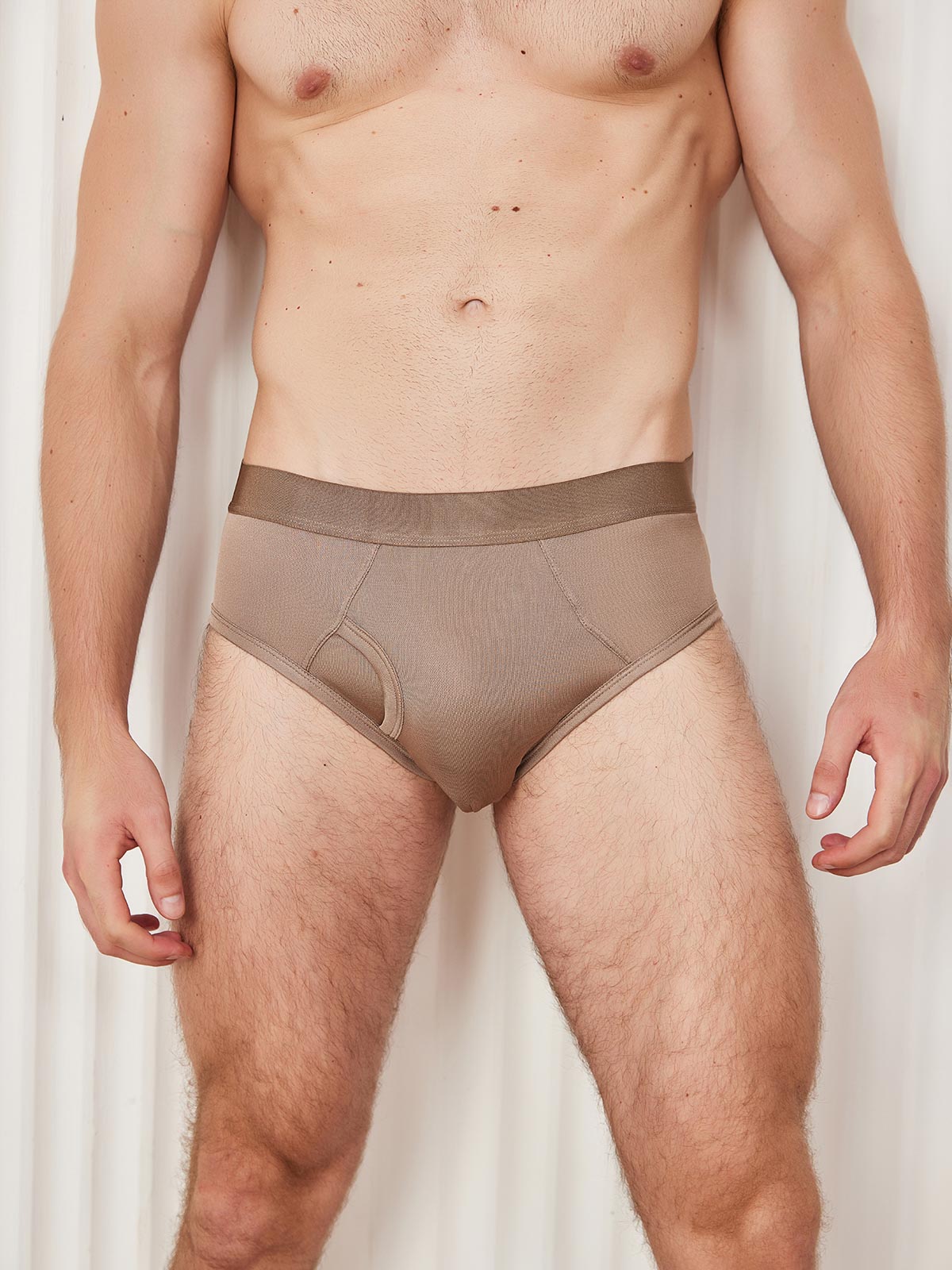 [Coffee] SilkSilky-CA Silk Knitted Mens Underwear 002