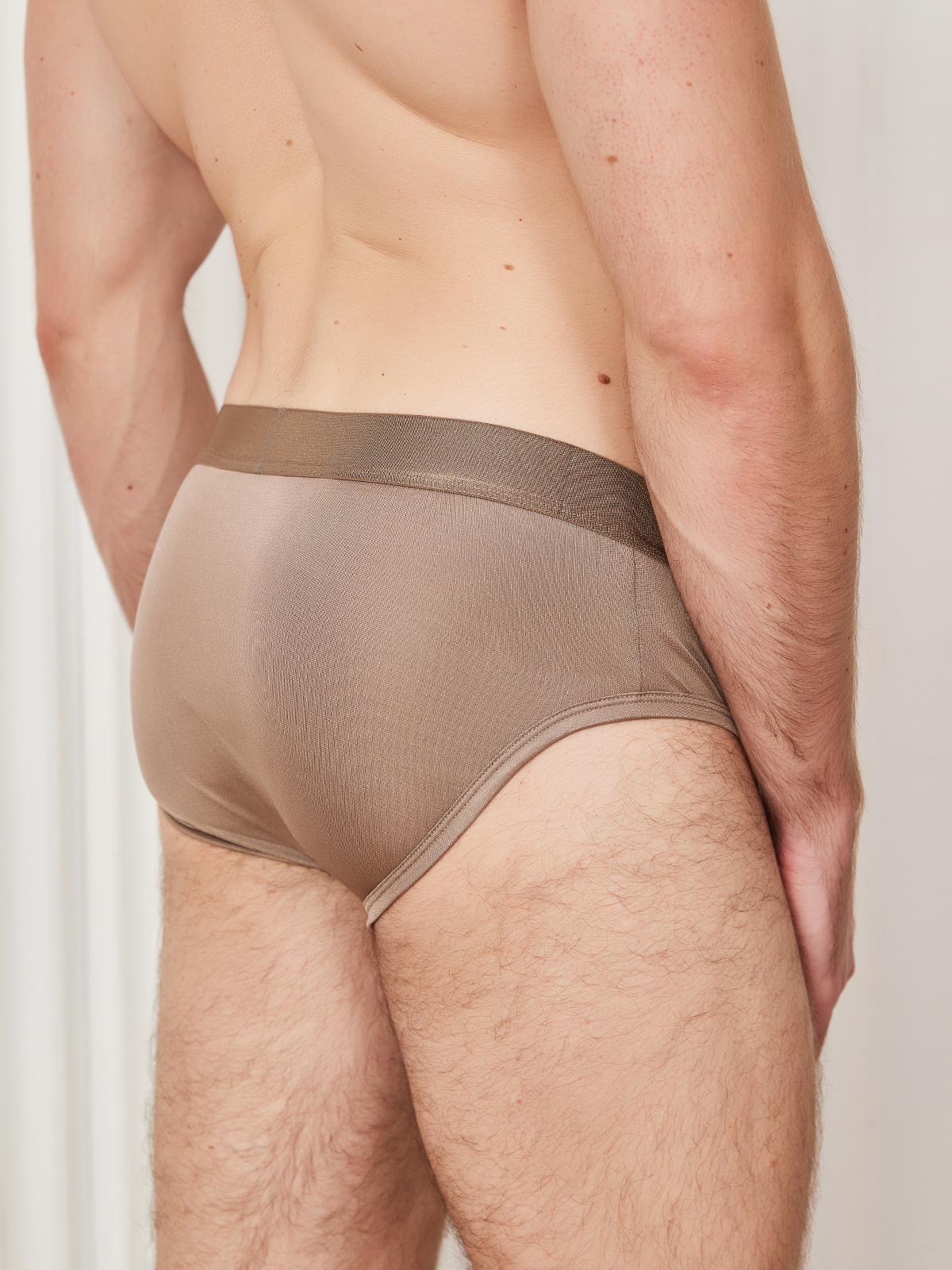[Coffee] SilkSilky-CA Silk Knitted Mens Underwear 003