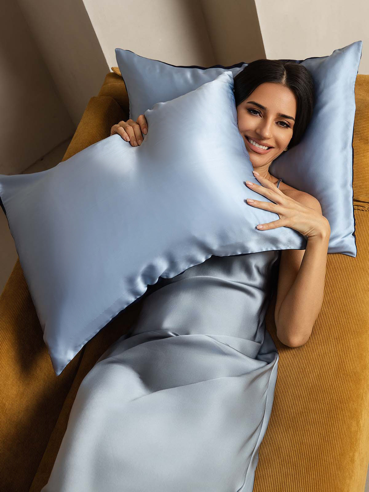 22Momme 100% Mulberry Silk Pillowcase - Two-tone Design