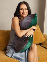 [DarkGreen+DarkGray] SilkSilky-CA 22Momme Pure Silk Pillowcase 003