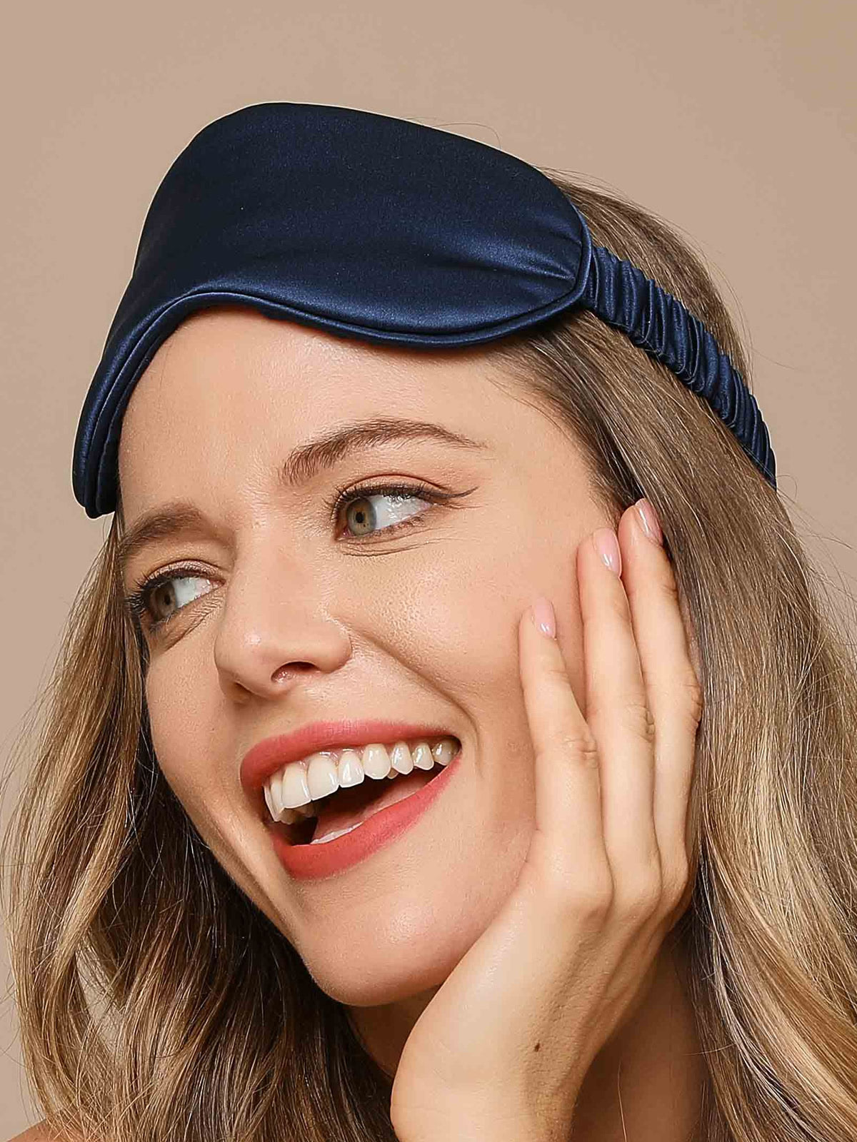 [Dark Blue] SilkSilky-CA 19Momme Pure Silk Eye Mask 004