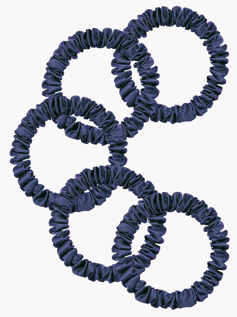 [Dark Blue] SilkSilky-CA 19Momme Pure Silk Scrunchie 003