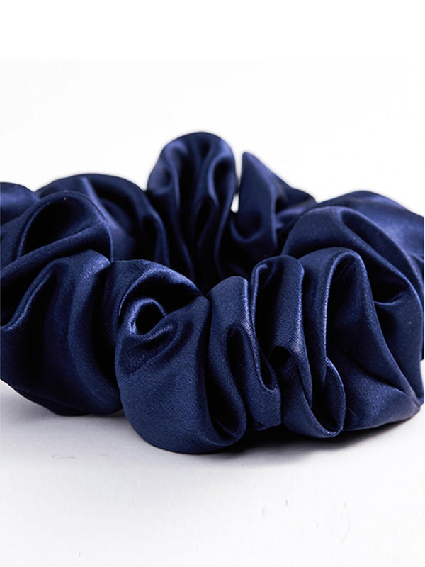 [Dark Blue] SilkSilky-CA 19Momme Pure Silk Scrunchie 005