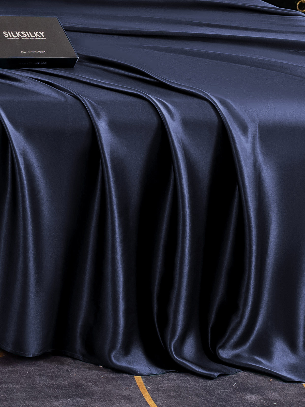 [Dark Blue] SilkSilky-CA 19Momme Pure Silk Sheet 005