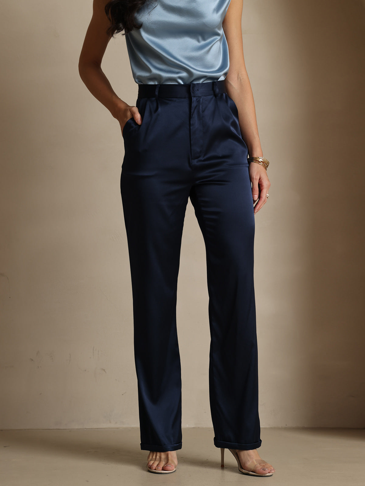 [Dark Blue] SilkSilky-CA 19Momme Silk Womens Pants 001
