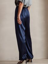 [Dark Blue] SilkSilky-CA 19Momme Silk Womens Pants 002,