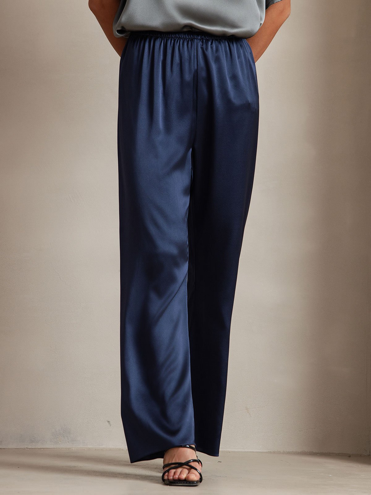 [Dark Blue] SilkSilky-CA 19Momme Silk Womens Pants 003