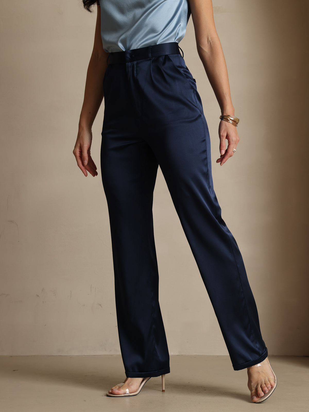 [Dark Blue] SilkSilky-CA 19Momme Silk Womens Pants 004