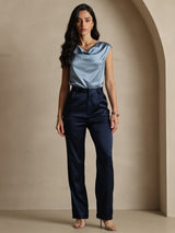 [Dark Blue] SilkSilky-CA 19Momme Silk Womens Pants 005