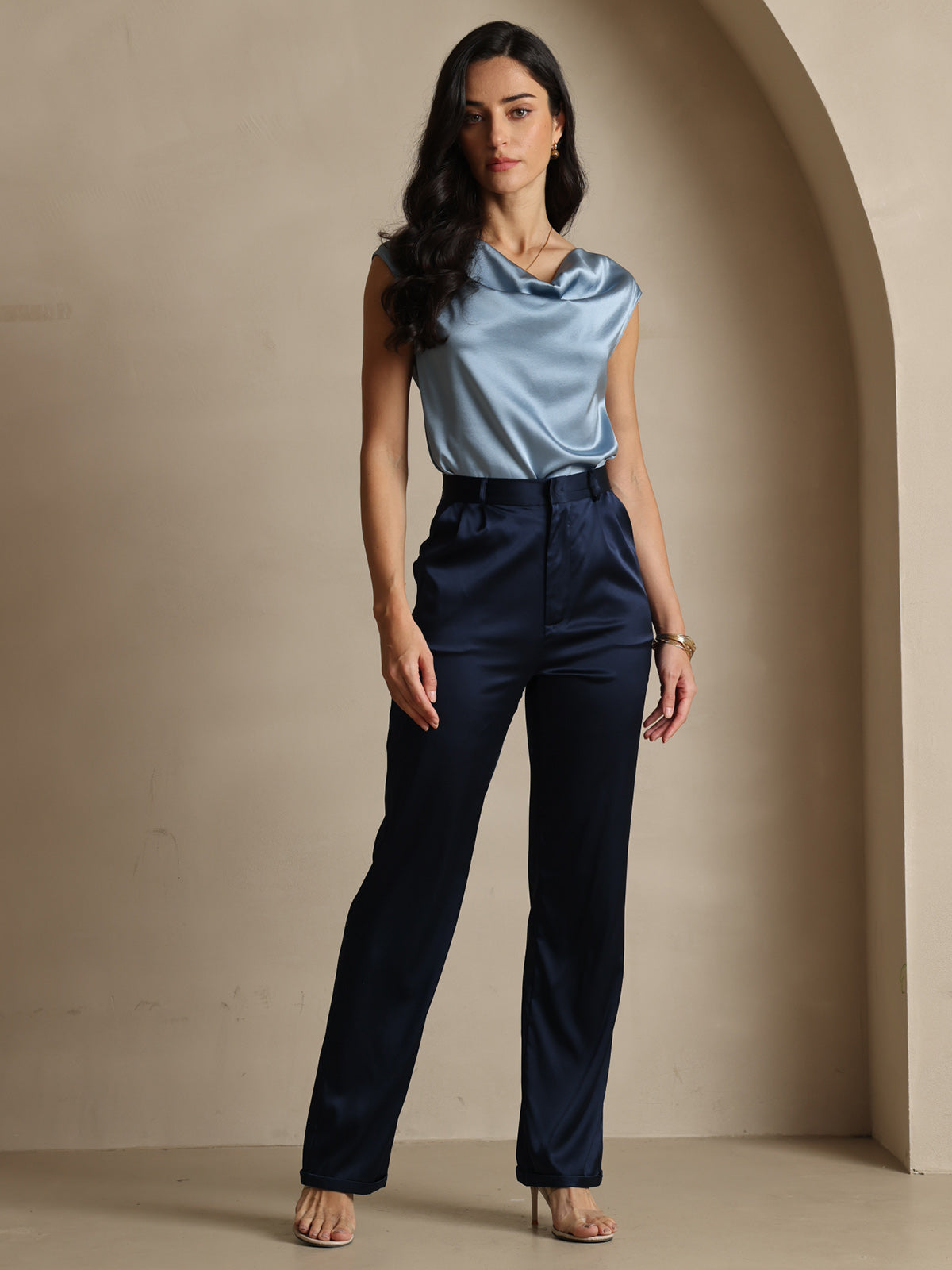 [Dark Blue] SilkSilky-CA 19Momme Silk Womens Pants 006