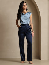 [Dark Blue] SilkSilky-CA 19Momme Silk Womens Pants 007